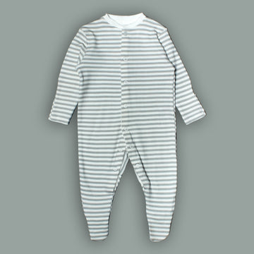 NEW GREY STRIPES FULL BODY FULL SLEEVES ROMPERS